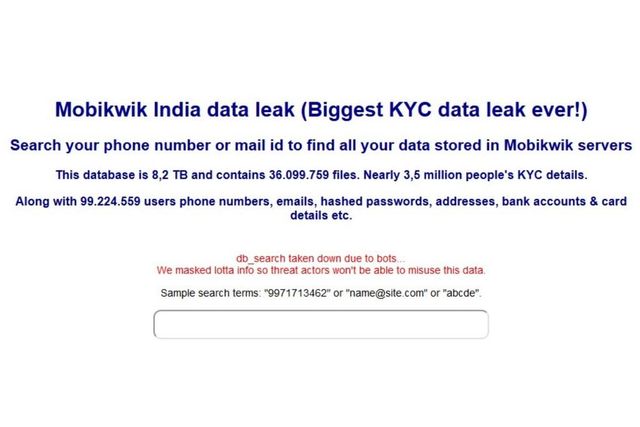 Data of nearly 35 lakh MobiKwik users allegedly leaked