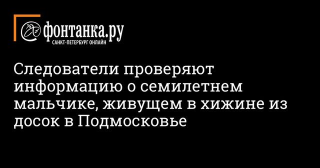 Следователи проверяют информацию о семилетнем мальчике, живущем в хижине из досок в Подмосковье