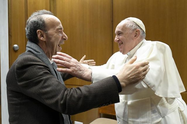 Papa Francesco incontra Roberto Benigni