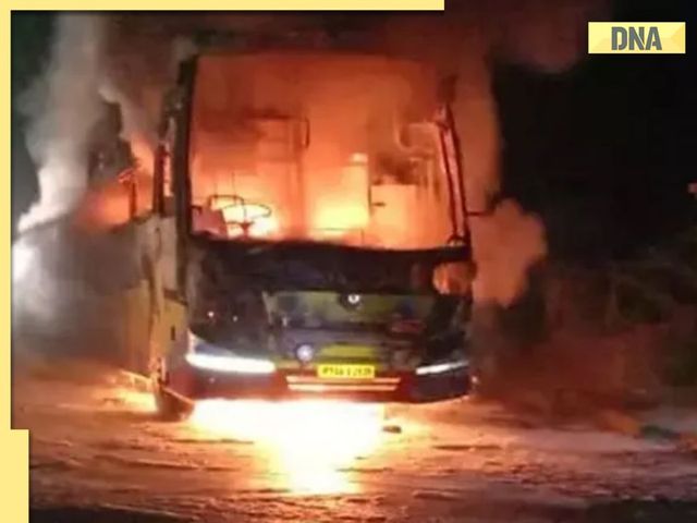 11 killed as Hyderabad-Bengaluru bus hits bike, catches fire in Andhra