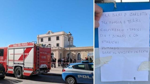 Allarme bomba a Trani, scuole chiuse e circolazione dei treni sospesa