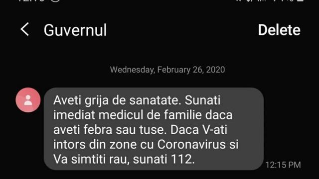 Правительство разъяснило, что за СМС о коронавирусе массово рассылают гражданам Молдовы