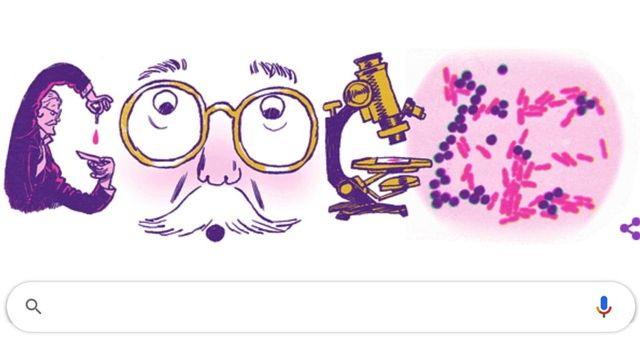 Google Dedicates Doodle to Microbiologist Hans Christian Gram on his 166th Birth Anniversary