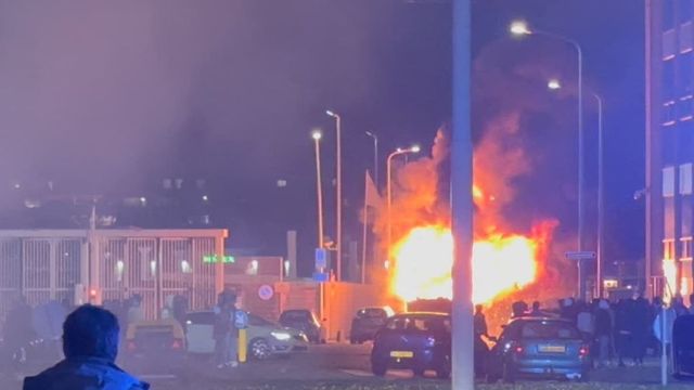 Watch | Chaos In The Hague as Migrants Clash, Police Cars Torched In Violent Riot