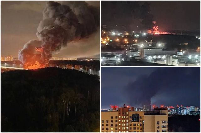 Incendiu masiv in apropierea resedintei lui Putin. Un depozit de langa Moscova a luat foc