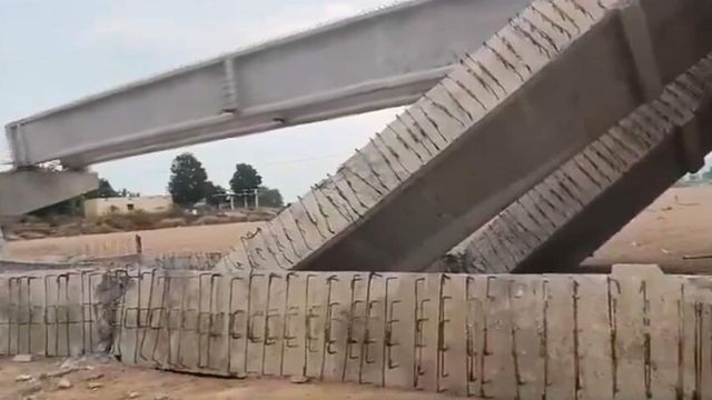 Under-construction bridge collapses in Telangana due to wind