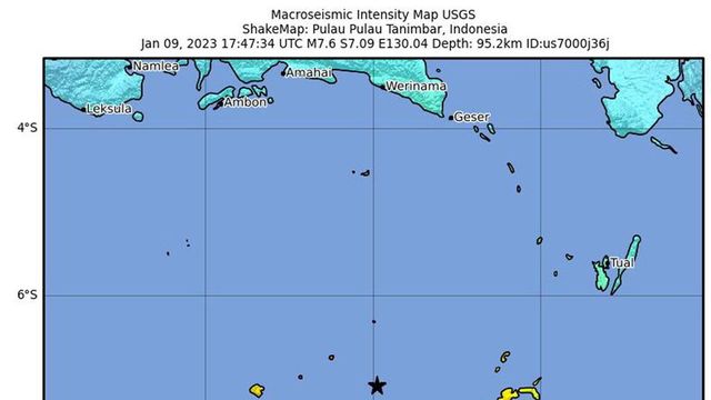 Terremoto di magnitudo 6.7 al largo Indonesia orientale