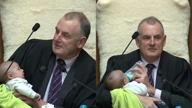 New Zealand parliament speaker feeds baby during debate, wins heart