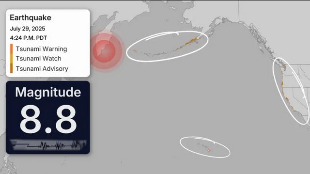 Primele imagini după ce trei valuri de tsunami au lovit un oraș din Rusia după cutremurul masiv de 8,8