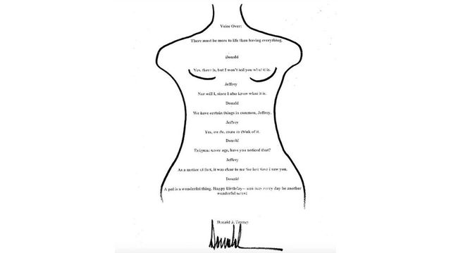 El Congreso de EEUU publica la tarjeta de felicitación de Trump a Epstein