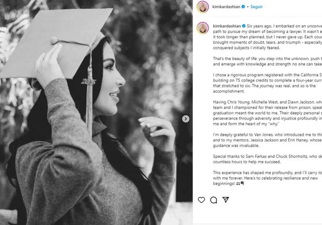 De las redes sociales a los tribunales: Kim Kardashian se gradúa en Derecho siguiendo el legado de su padre