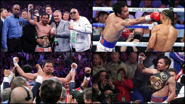 Manny Pacquiao beats Keith Thurman by split decision to become oldest welterweight champion in boxing history
