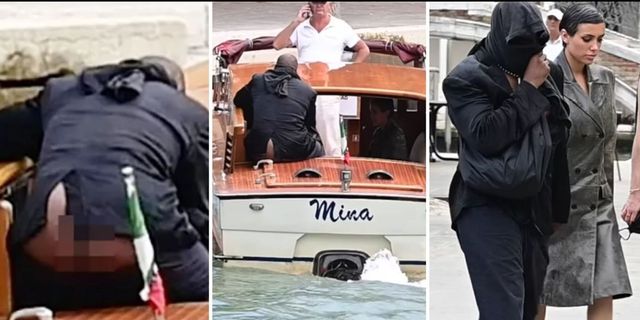 Kanye West mezzo nudo e la moglie inginocchiata: scandalo a Venezia