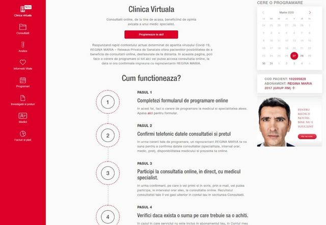 Regina Maria lansează Clinica Virtuală, platformă de consultații medicale online