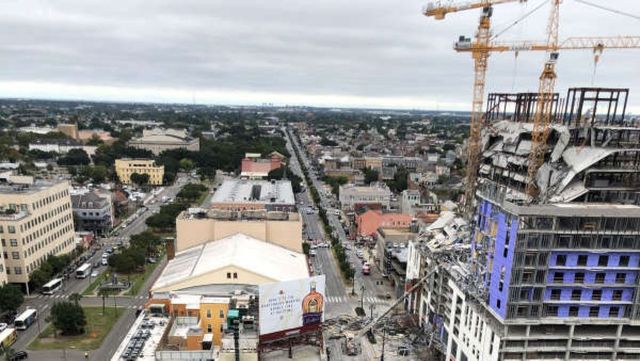 Un hotel aflat în construcție s-a prăbușit în New Orleans