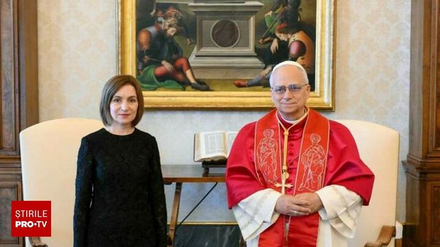 Președintele Republicii Moldova, Maia Sandu, alături de mama și sora sa, a fost primită în audiență de Papa Leon al XIV-lea
