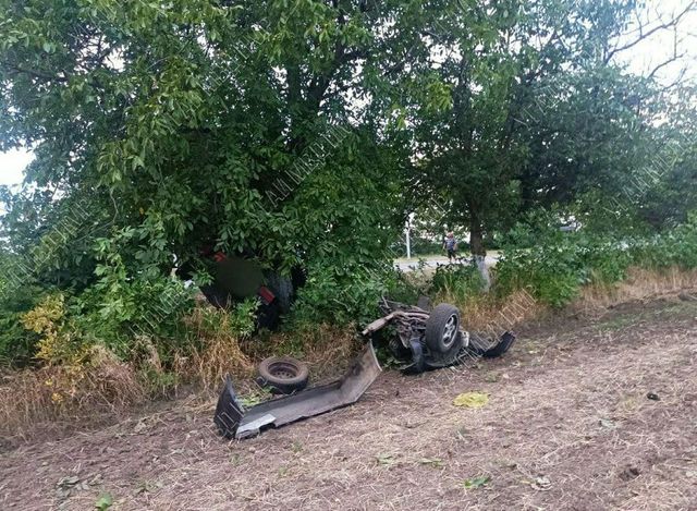O mașină s-a rupt în două după ce s-a izbit într-un copac în Transnistria: Șoferul se află în stare gravă la spital