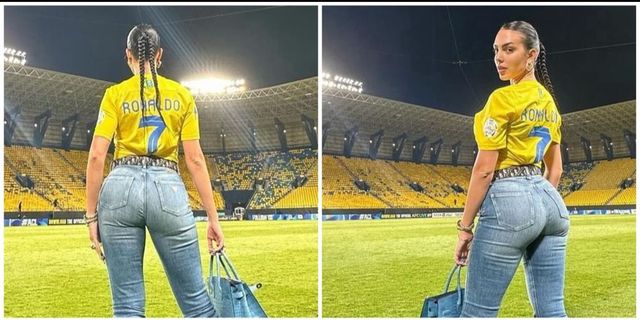 Georgina Rodriguez sexy in campo ma con lo stadio vuoto