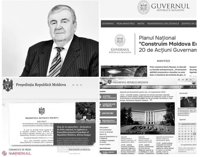 Paginile web ale institutiilor de stat - in straie de doliu. Semn de profund respect pentru Mircea Snegur