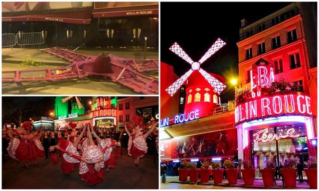 Morișca de vânt de pe cabaretul Moulin Rouge a căzut