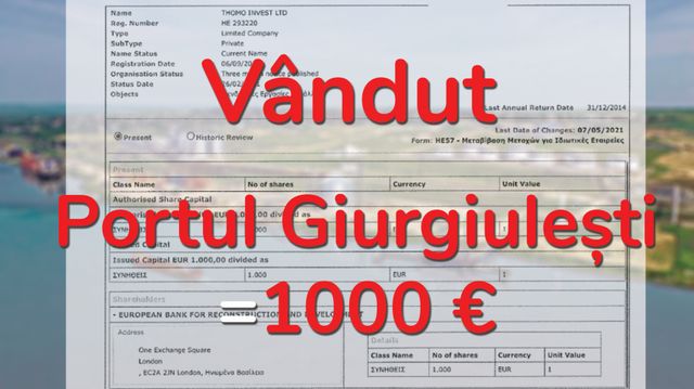 BERD a cumpărat portul Giurgiulești cu 1000 de Euro