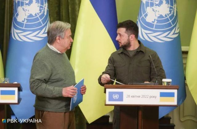 В Киеве закончилась встреча генерального секретаря ООН Антониу Гутерриша и Владимира Зеленского