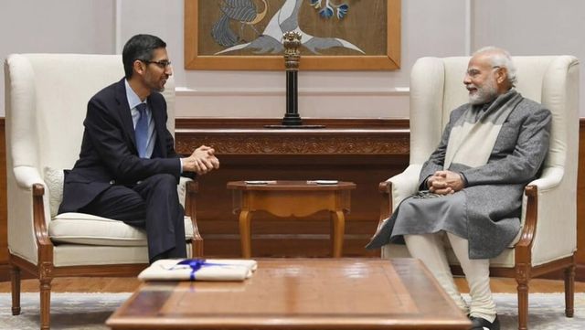PM Modi interacts with Google CEO Sundar Pichai