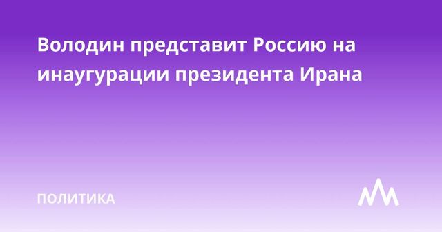 Володин встретился с президентом Ирана перед его инаугурацией