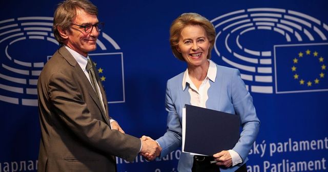 Sassoli incontra la presidente eletta della Commissione Ue, Ursula von der Leyen