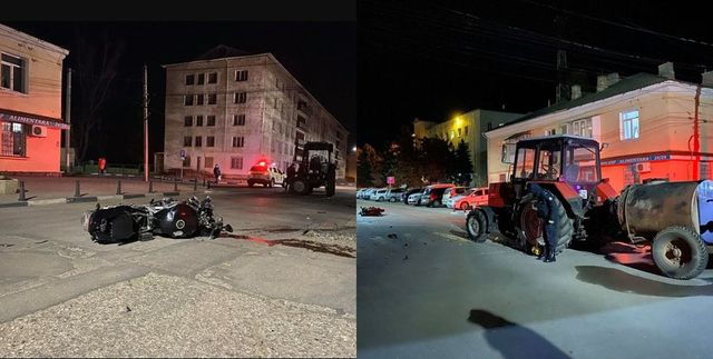 Accident violent la Cahul: Un tractor s-a tamponat cu o motocicletă