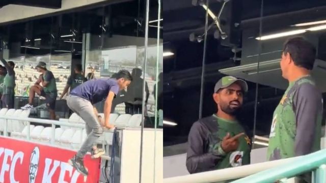 Babar Azam fan climbs onto stands, walks up to dressing room to meet birthday boy