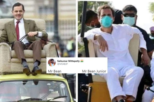 Internet Trolls Compare Rahul Gandhi to Mr Bean As Photo of His Tractor Rally Goes Viral