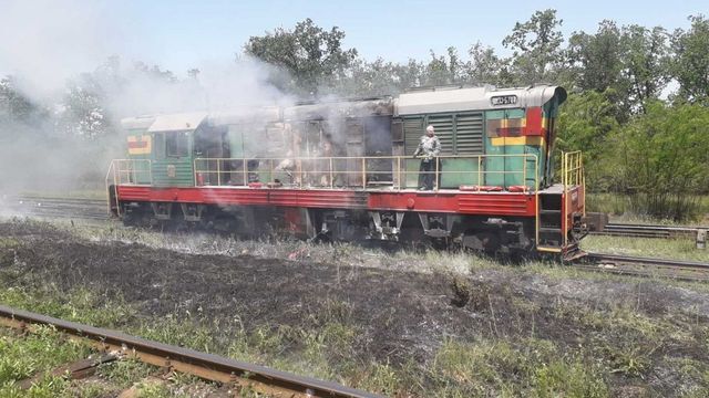 La Ungheni o locomotivă a fost cuprinsă de flăcări