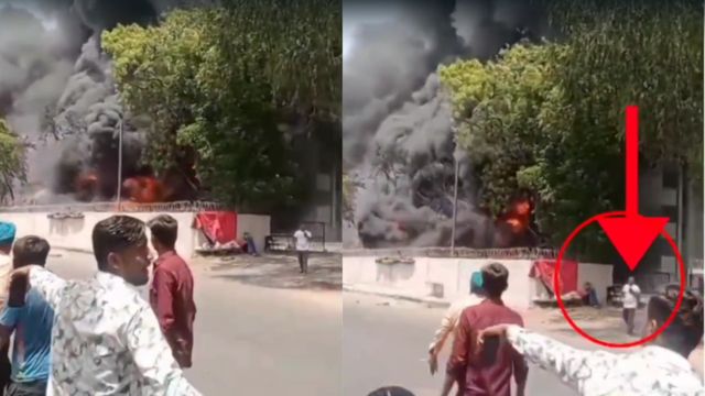 New Video Shows Air India Crash Survivor Walk Away From Wreckage As Fireball Erupts Behind Him