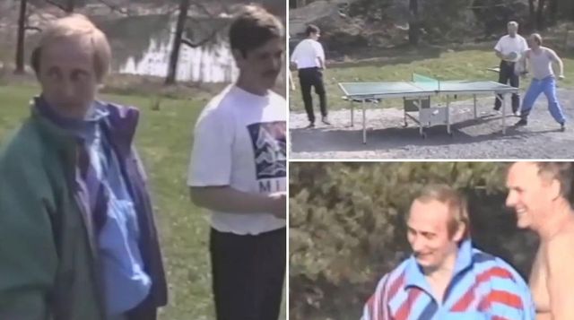 Imagini rare cu Vladimir Putin tânăr, la începutul anilor ’90, în timp ce juca tenis de masă și pescuia