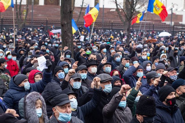 Imagini de la protestul din Chișinău