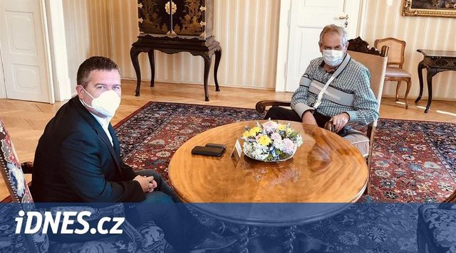 Prezident Zeman v Lánech jedná s Hamáčkem