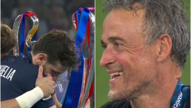 Gestul făcut de Kvaratskhelia în fața trofeului Champions League l-a amuzat pe Luis Enrique