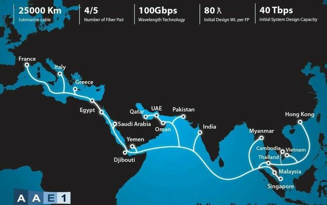 Trei cabluri de internet de importanță globală au fost tăiate în Marea Roșie
