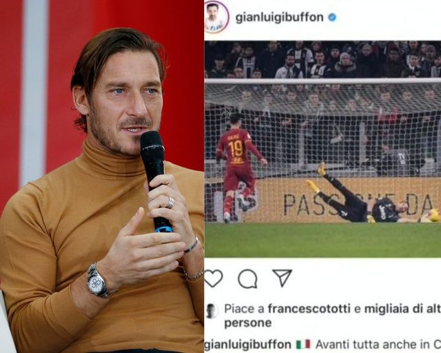 Totti e il like a Buffon, sui social è polemica