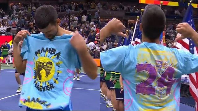 Novak Djokovic celebrates No 24 with a tribute to Kobe Bryant, who wore that number and became a friend