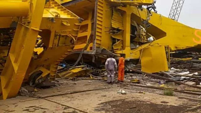 10 killed in Visakhapatnam after massive crane crashes at Hindustan Shipyard