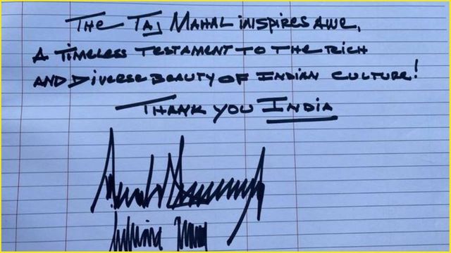 Thank you for this wonderful visit!, writes President Trump in visitors’ book