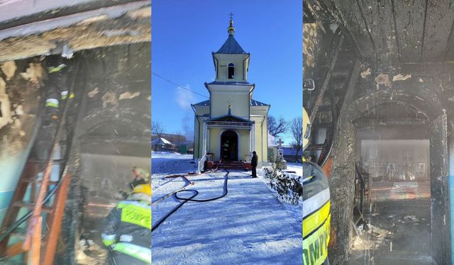 Biserica din Soroca a fost cuprinsă de flăcări