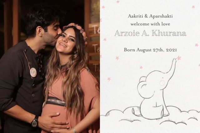 Aparshakti Khurana and Aakriti Ahuja welcome a baby girl