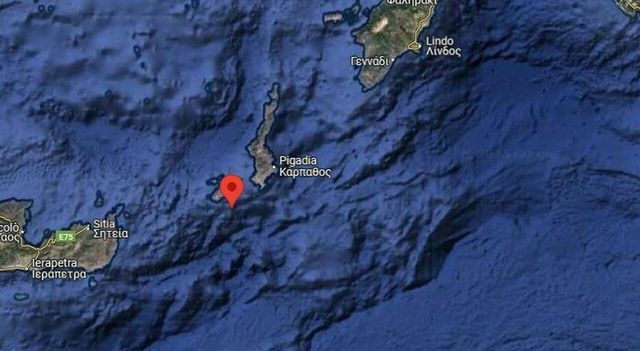 Terremoto di magnitudo 5.9 nell'Egeo al largo di Creta
