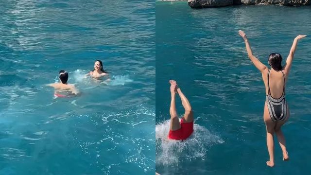 Kiara Advani takes a dip in the ocean with Sidharth Malhotra as they celebrate her 31st birthday. Watch
