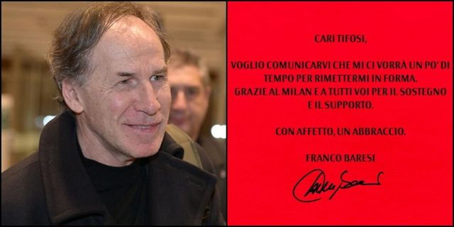 Franco Baresi operato per nodulo al polmone, la nota del Milan