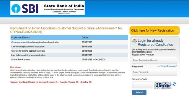 SBI Clerk registration 2025 begins today for 6589 posts; here’s direct to apply