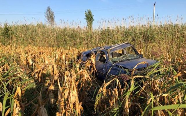 Doi bărbați, găsiți decedați într-un autoturism răsturnat într-un lan de porumb, în Vrancea Ruginești